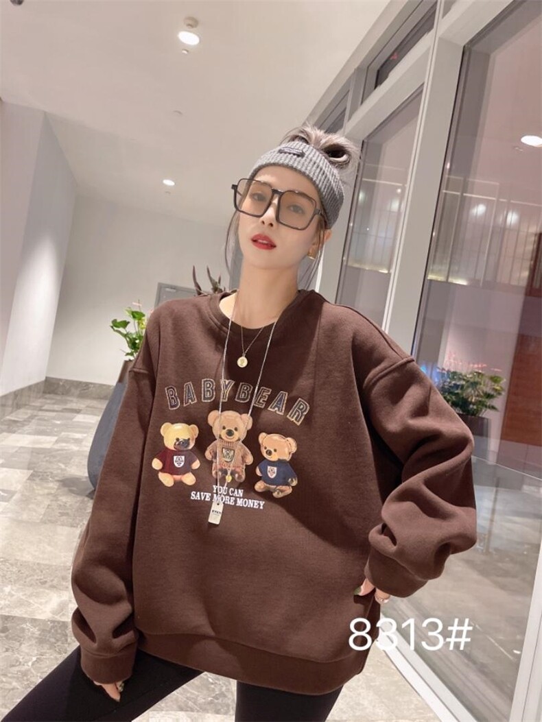 2021冬季复合婴儿绒加厚保暖卫衣，女装卫衣/绒衫，柏旺阁