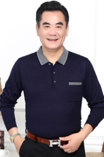 2023新款春秋季卫衣男纯色中年薄款宽松运动休闲翻领男士上衣，男装卫衣，电商B212（原钱塘6029）