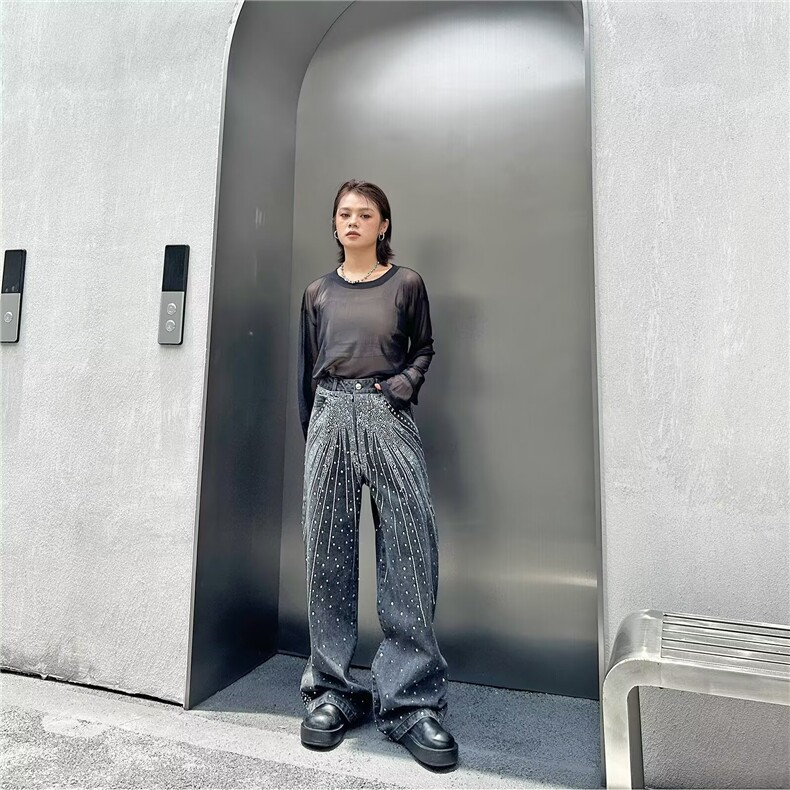 H171-P63女童阔腿裤夏装2025新款女大童薄款洋气山本裤,男装休闲裤,电商B323A