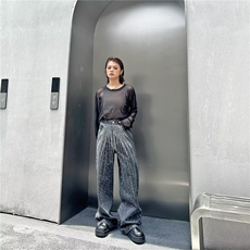 H171-P63女童阔腿裤夏装2025新款女大童薄款洋气山本裤，男装休闲裤，电商B323A
