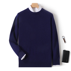 秋冬季新款舒适时尚百搭男士加厚圆领羊绒衫男装，男装羊绒套衫，绒韵雅