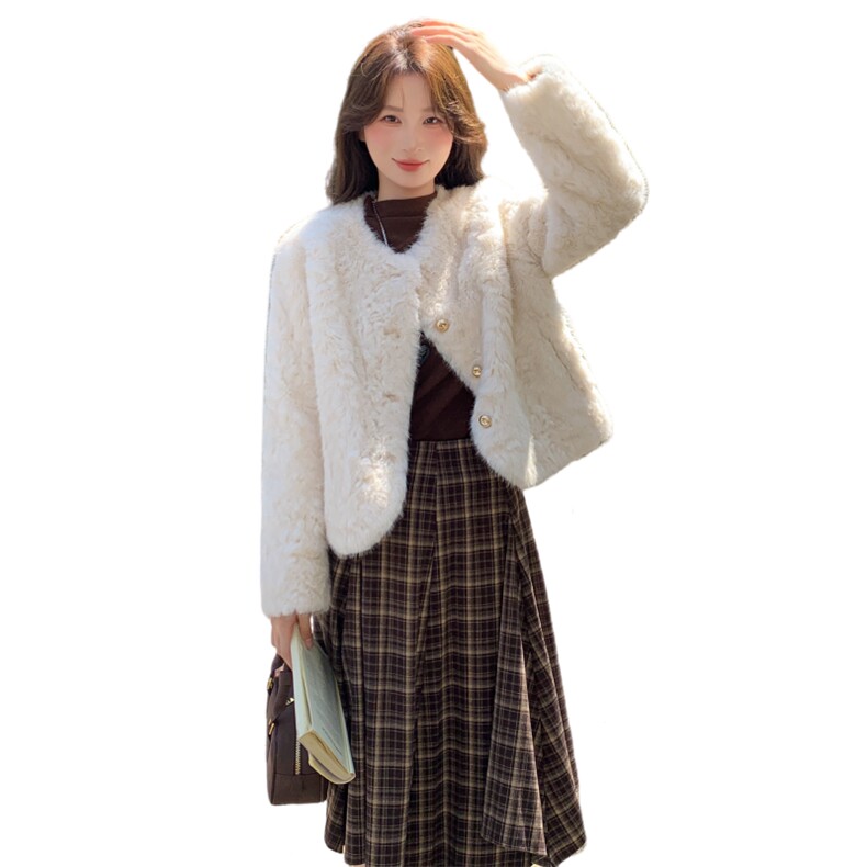现货当季新款温柔风皮毛一体2C229-86115-P199-K375,女装短外套,2C229