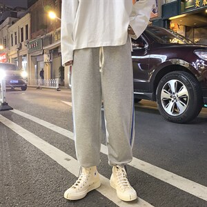 彩虹条纹休闲男士韩版百搭简约潮流宽松阔腿运动长裤 K1433-P28图片