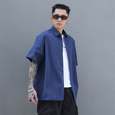 美式工装衬衫短袖夏季宽松纯棉脏染衬衣男A436-0601E-P4068，男装衬衫，电商A436