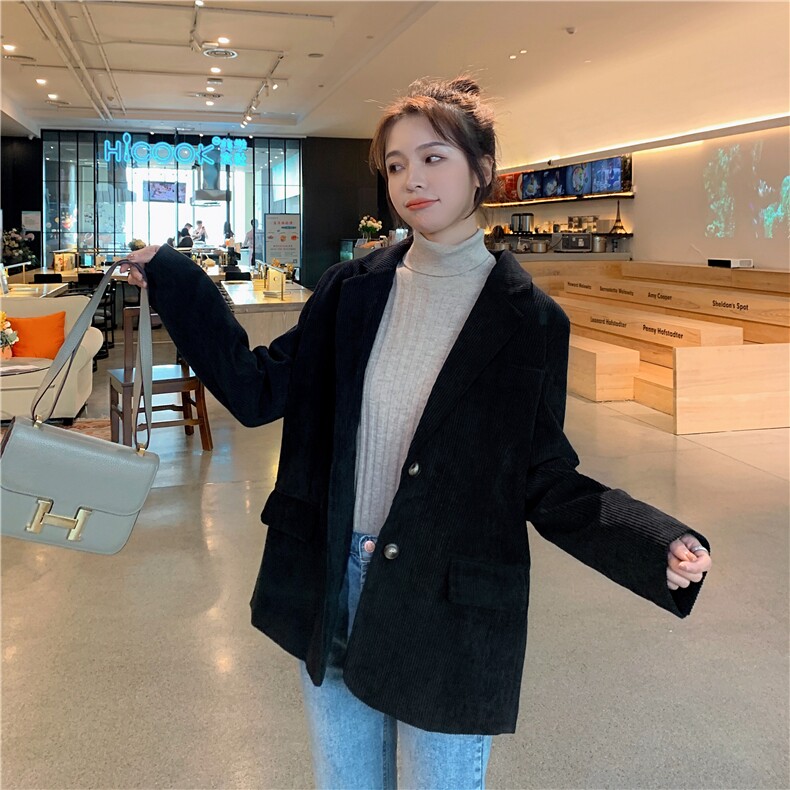 31号出货！2020春秋高品质灯芯绒收腰小西装165A-2001,女装西装,浙宝123