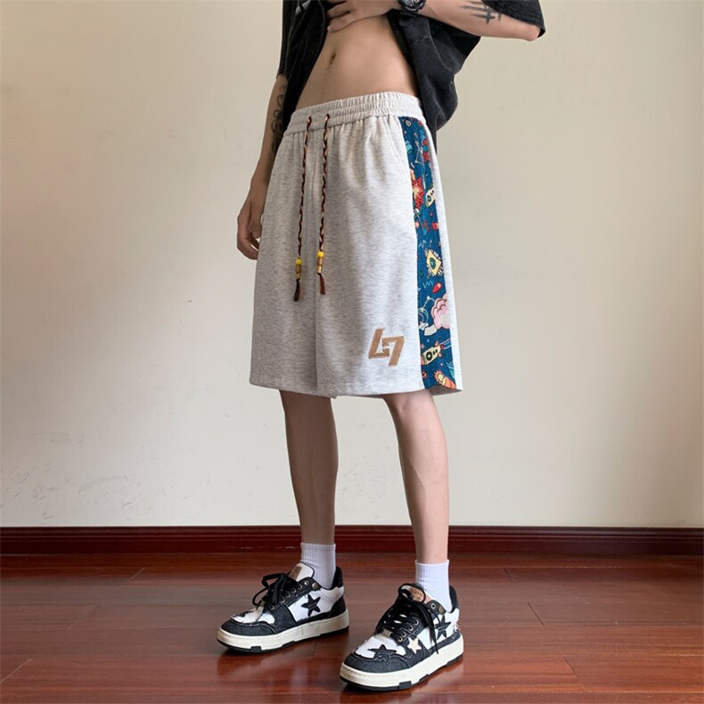 ！2025夏季新款男士风休闲短裤刺绣五分裤DK248特P25,男装休闲裤,电商B220