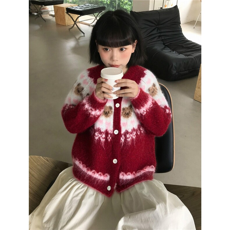 1506-1/G31460/P69圣诞穿搭费尔岛毛衣外套女秋冬季图片