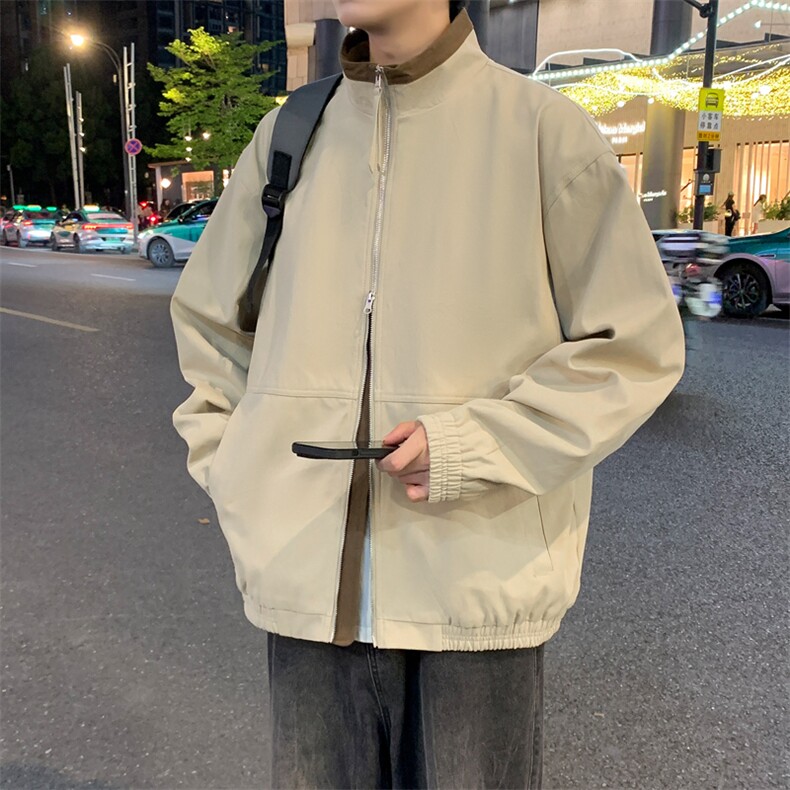 2025新款现货纯棉夹克男宽松立领上衣外套DSA157B-J2568-P88图片