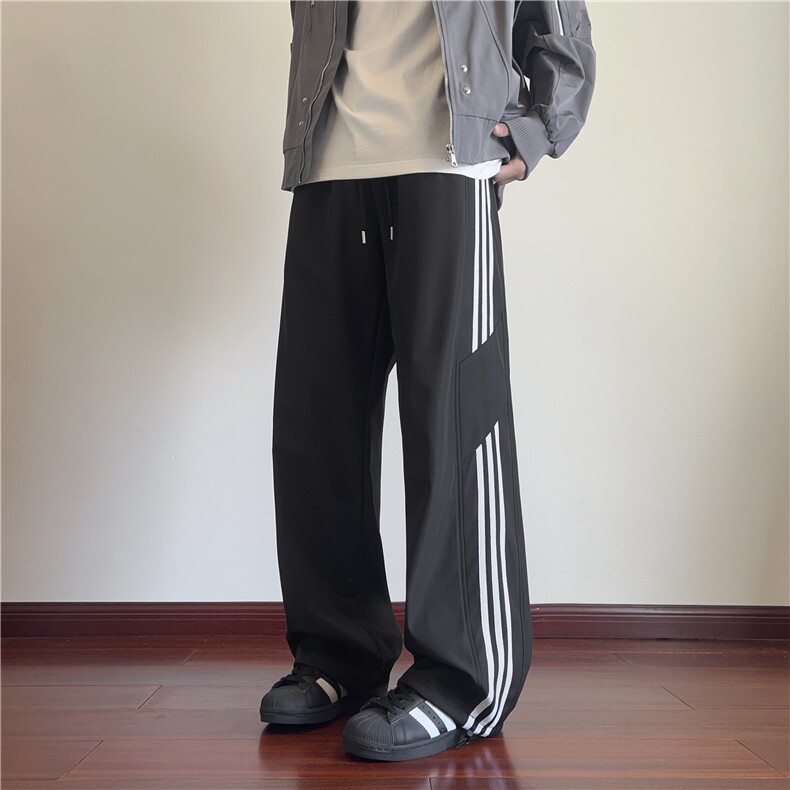 抖音品质冬季加绒条纹设计宽松冲锋裤B315-K24315JR-特p40控78,男装休闲裤,电商B315