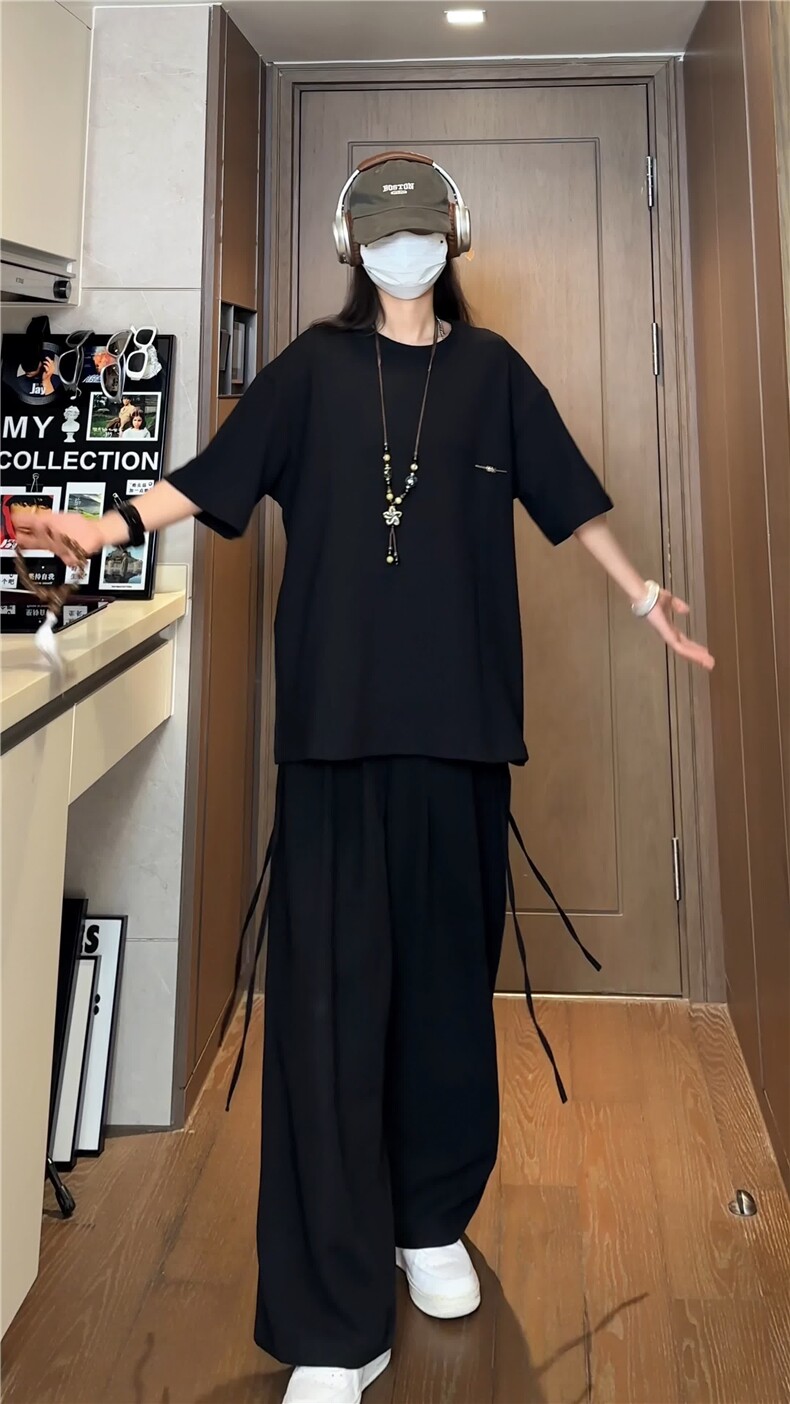【现货】D232-T1001-P38控58大码高品质不规则设计感短袖,男装T恤,电商D232