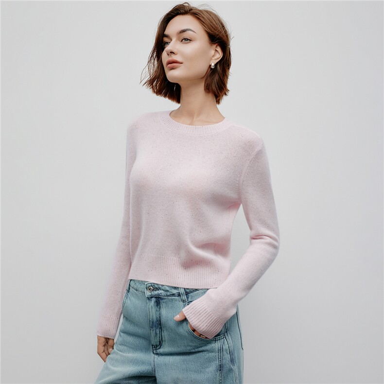 2025秋冬云朵感山羊绒女圆领宽松慵懒风套头山羊绒100%针织衫，女装羊绒衫，阿舍尔精品