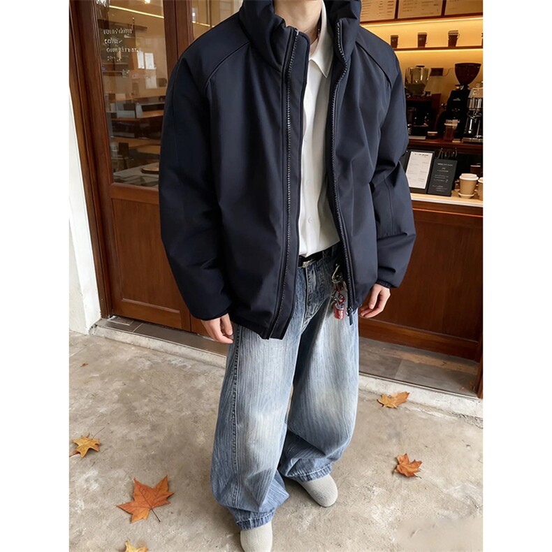 现货美式高街休闲棉衣夹克三防立领纯色户外工装加厚棉服外套,男装夹克,电商A486