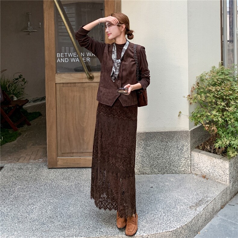 【新品】美拉德套装裙两件套配丝巾1D085-2618-P190-K248,女装套装/套裙,1C130