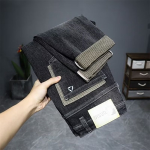 1506-1/KT58441/P47厚款牛仔裤男小脚裤秋季弹力修身潮牌韩版潮牌图片