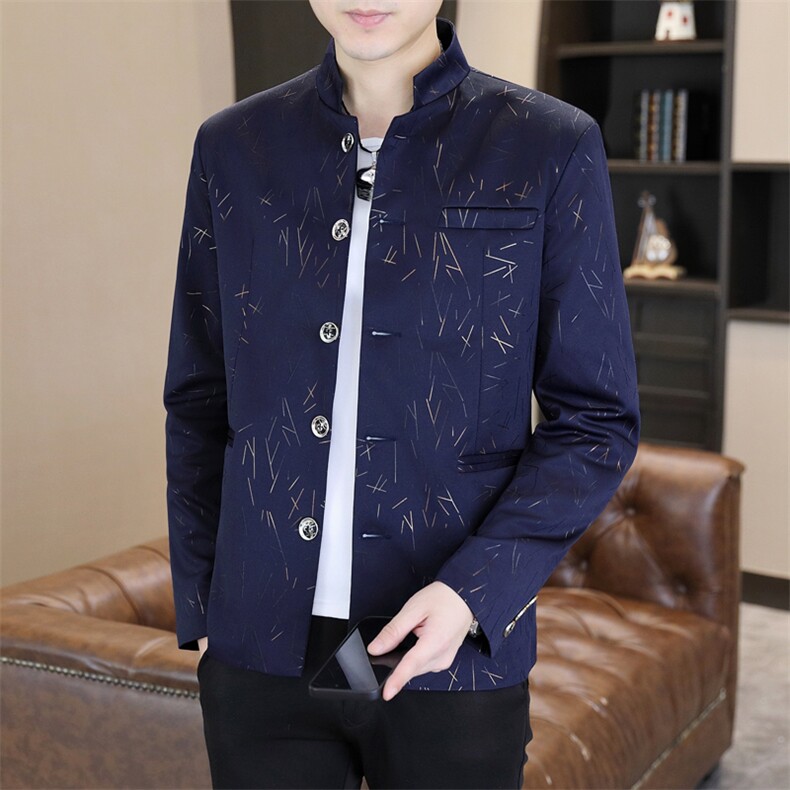 XF507-P80新式中山装男新郎痞帅修身中华立领演出婚礼唐装外套,男装西服,星座507A（原星座306B-2）