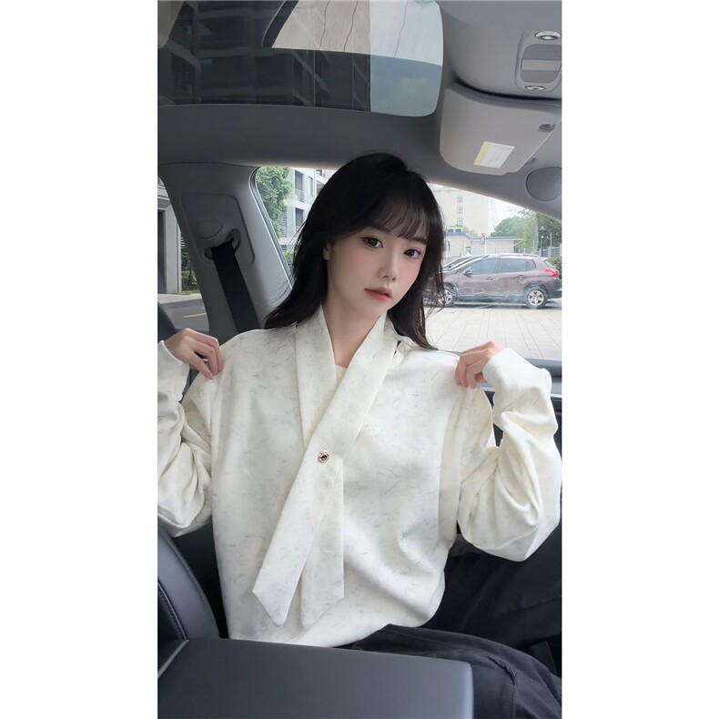 学院风自带领带cleanfit长袖卫衣扎染纯色上衣常规P49加绒P59,男装卫衣,电商B319