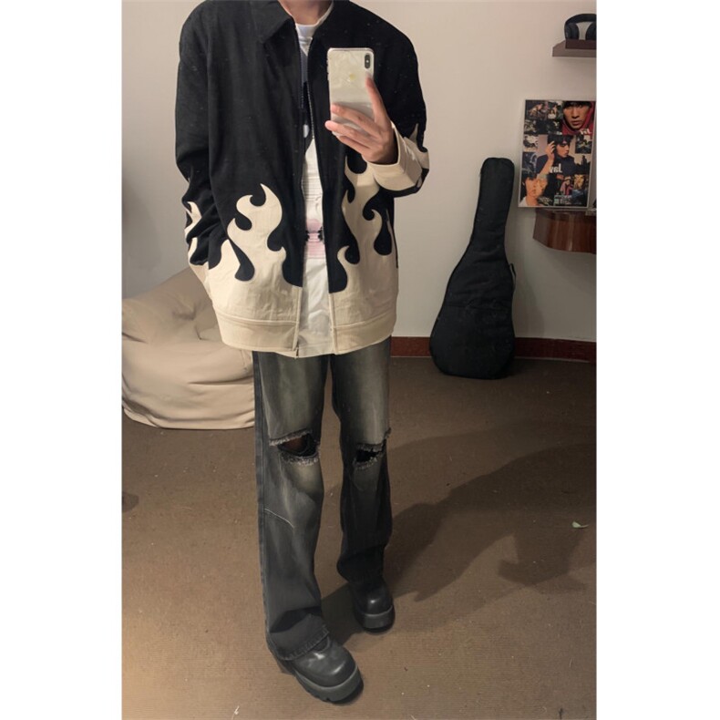 【有货】火焰灯芯绒外套男高级感美式夹克JK7801LL-特P70,男装夹克,星座1007（原301D）