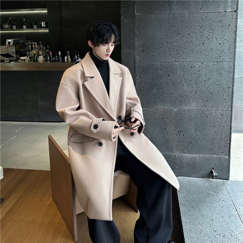 N903TP80高端毛呢外套秋冬高级感美拉德色系英伦风复古大衣，男装毛呢大衣，电商A170