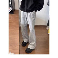 秋季cleanfit微喇卫裤男潮牌休闲百搭直筒灰色运动痞帅长裤子，男装休闲裤，四季星座505