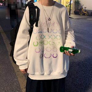 主推设计港风宽松大码潮牌紫色ins圆领卫衣C415-WY888-P35图片