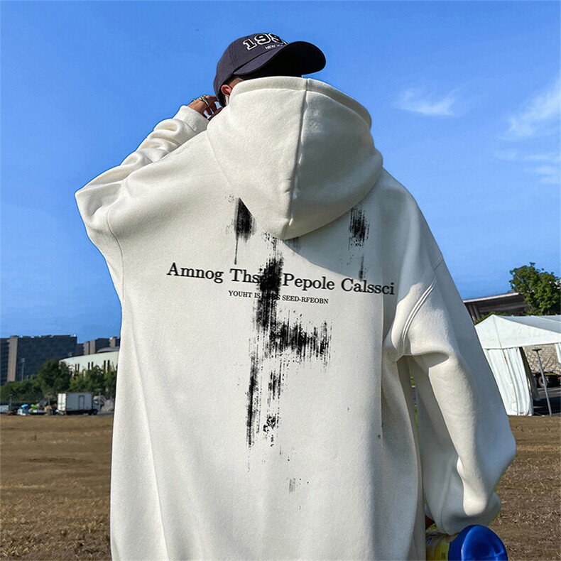 抖音得物供货 可提供视频 春装重磅美式宽松连帽卫衣DL2402图片