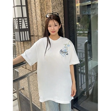 万针全刺绣解构设计260克重磅双纱纯棉高品质美式高街短袖T恤特35，男装T恤，电商A486