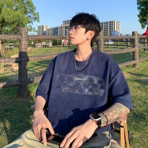 量大优 供视频 重磅麂皮绒短袖t恤男 JT541-特p19图片
