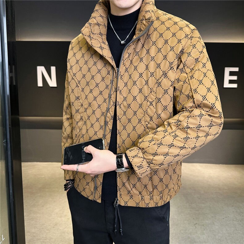 0329-M-2XL-P205标50绒店主风冬立领满印特殊面料棉感羽绒服男,男装羽绒服,电商B255
