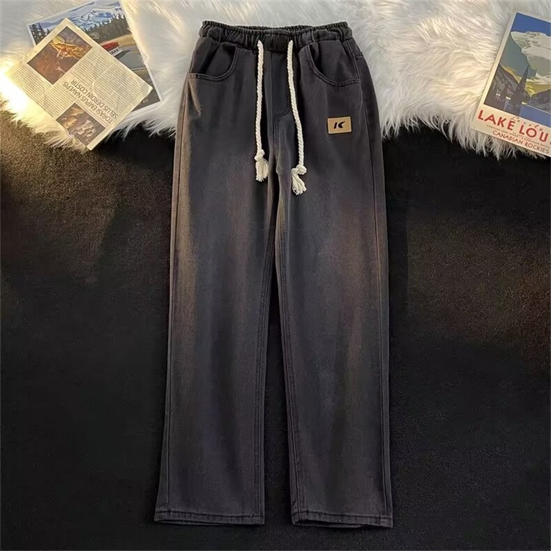 复古牛仔裤男潮牌oversize直筒高街vibe美式街头长裤子N6006-P45,男装牛仔裤,星座1008
