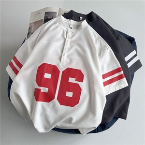 现货！学院风美式POLO衫短袖夏季显年轻亨利领-LK80072-特批35图片
