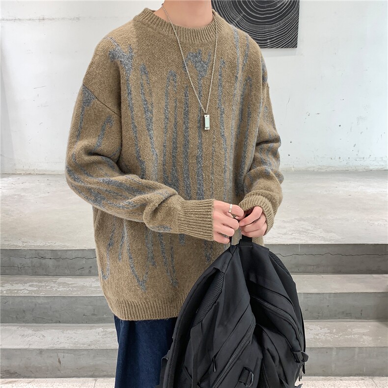 秋冬新款宽松韩版嘻哈针织衫慵懒风套头毛衣男女外穿HY12P60控78,男装针织衫/毛衣,电商A102B
