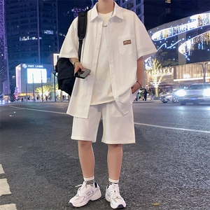 夏季青少年套装运动休闲短裤衬衫男女主推款TZ301图片