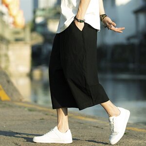 夏季风七分裤棉麻宽松亚麻短裤K66-P30图片