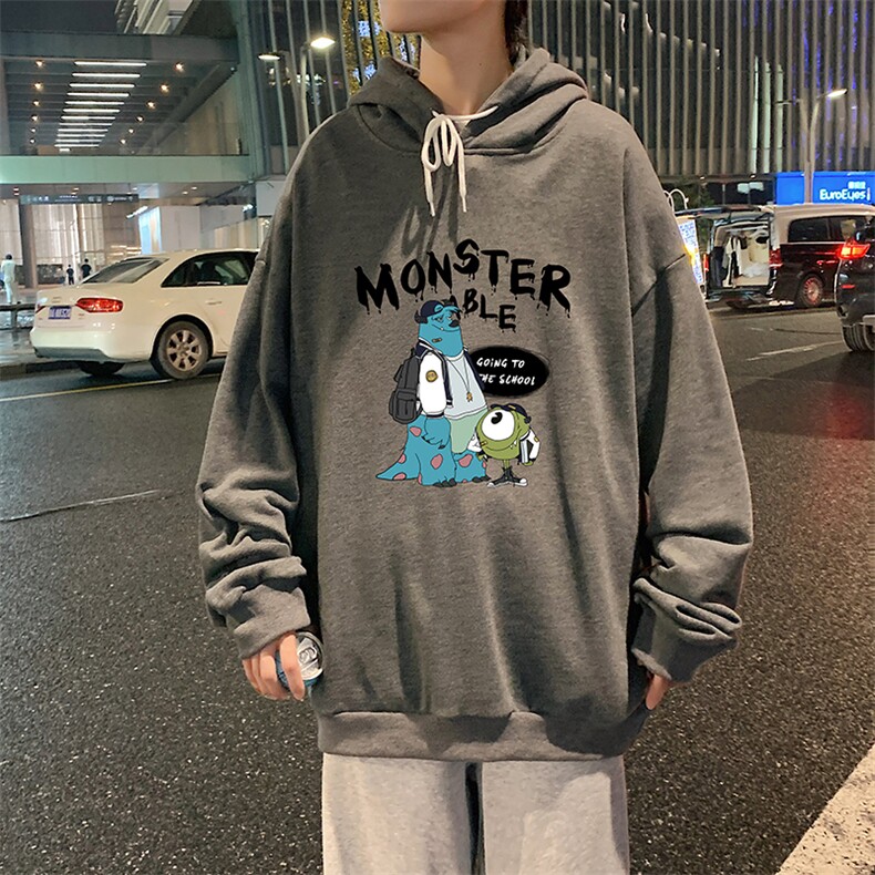 WY2074-P35加绒款-P40纯棉连帽卫衣男大码运动帽衫宽松薄外套男,男装卫衣,电商A040