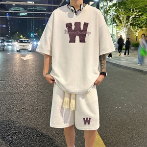 套装！ 华夫格套装短袖T恤短裤男 TZ237-特P 38图片