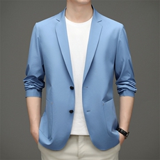 新款中青年男士休闲小西装春秋薄款西服修身男装便西商务外套免烫，男装西服，钱塘6003（原4033）