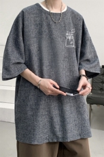 风复古亚麻短袖男棉麻t恤男半袖ZT71430-P35，男装T恤，电商A040