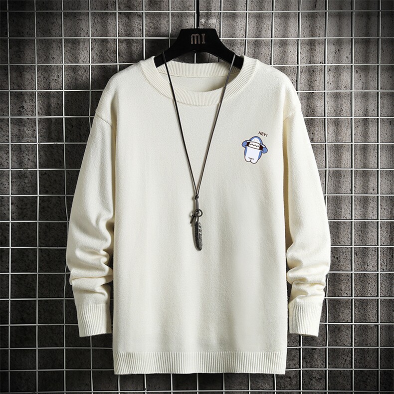 M67167-P45加绒款-P65圆领毛衣男大码针织衫男毛线衣线衫网格,男装针织衫/毛衣,电商A040A