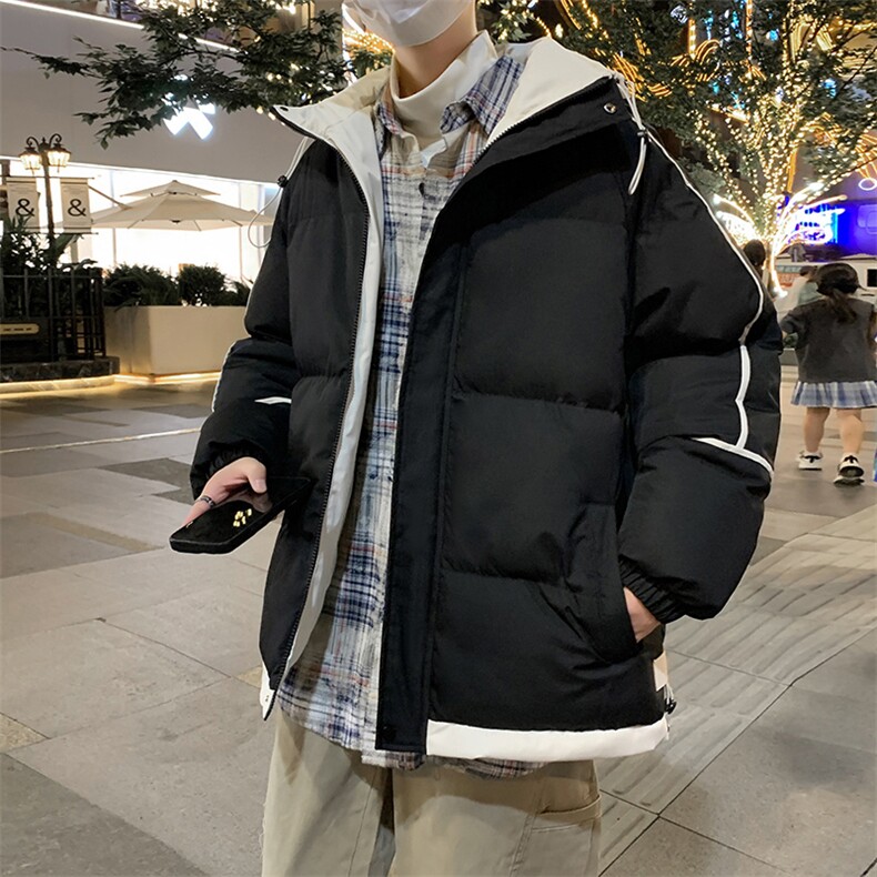夜景中性风情侣款棉衣2026冬季宽松加厚外套男A436-3096-P80,男装棉衣,电商A436