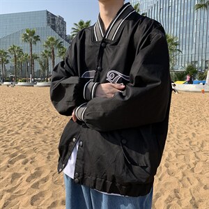 棒球服外套男韩版潮流秋季新款港风夹克ins痞帅炸街百搭W098-P42图片