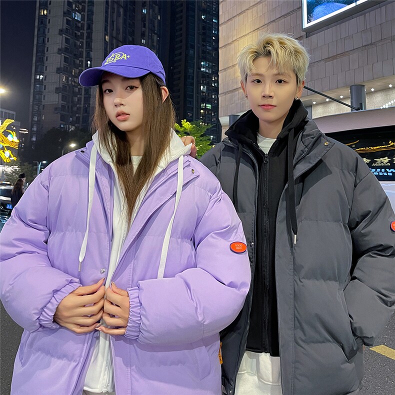 特批港风情侣夜景新款时尚宽松假两件连帽棉衣MY2273P70控118,男装棉衣,电商A247