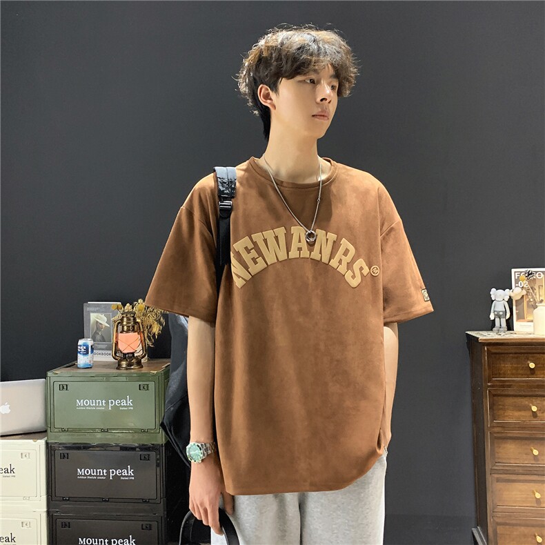 现货502-2-FT072-P38控58夏季发泡印花t恤300g重磅麂皮绒短袖男,男装T恤,星座502-2（原1014A）