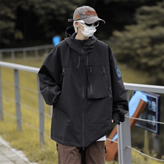 A682-P64日系山系户外连帽冲锋衣春秋季2023新款港风纯色夹克，男装夹克，星座512-6