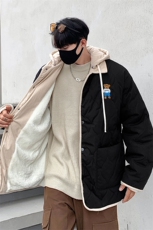 港风皮毛一体棉衣男高级感轻奢机车棉服男外套男8708P158控228，男装棉衣，星座227-7