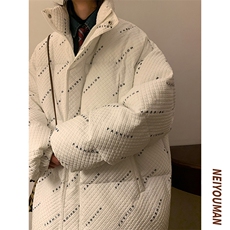 W8205P125控158数据款华夫格印花棉衣冬季棉服外套宽，男装棉衣，电商B205
