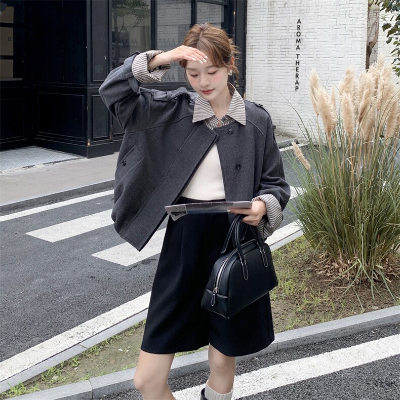 新品外套毛呢外套,女装毛呢外套,2C056