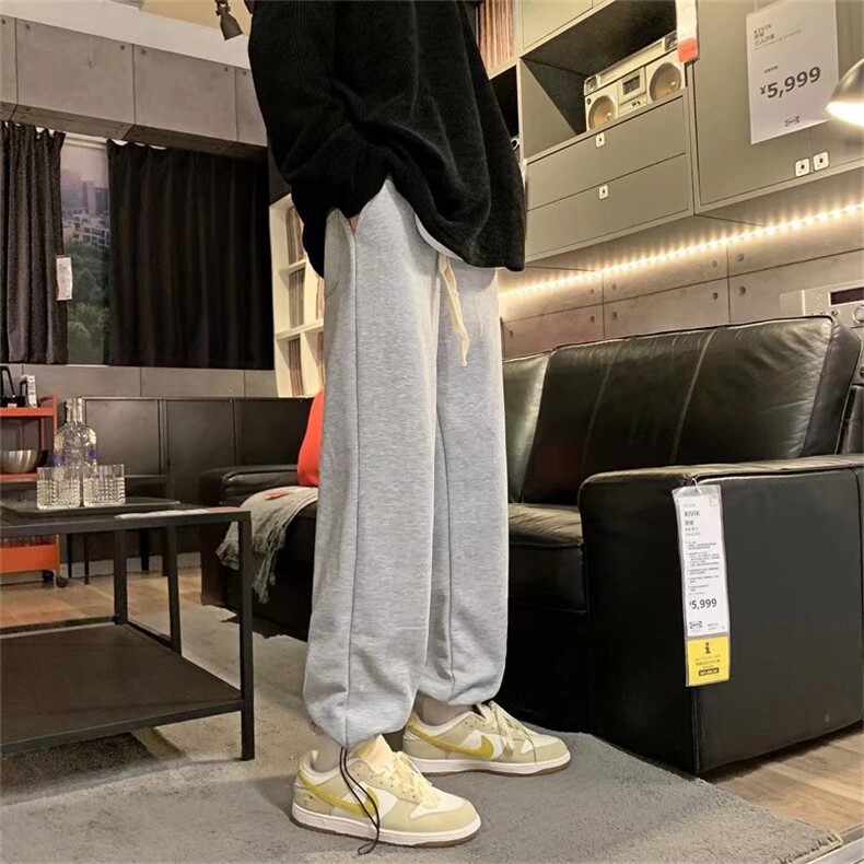 秋冬ins宽松抽绳束脚休闲卫裤潮流运动宽松长裤NB211-P28加绒p35,男装休闲裤,星座1008-1