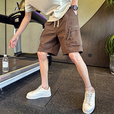 美式复古夏季透气速干工装短裤男纯色冰丝薄款休闲五分裤D920，男装牛仔裤，电商C208