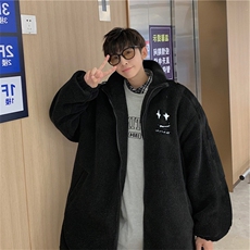 秋冬季羊羔毛棉服外套立领棉衣刺绣大码男装男加肥加大码胖子衣服，男装棉衣，星座909