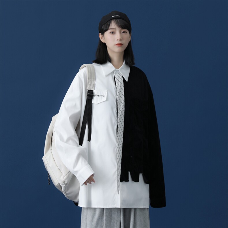衬衫女新款韩版女装宽松高级质感长袖衬衣C8003P40图片